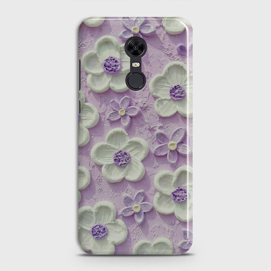 Redmi 5 Plus  Cover - Floral Series - Design 4 - Purple & White - Matte Finish - Snap On Hard Case with LifeTime Colors Guarantee