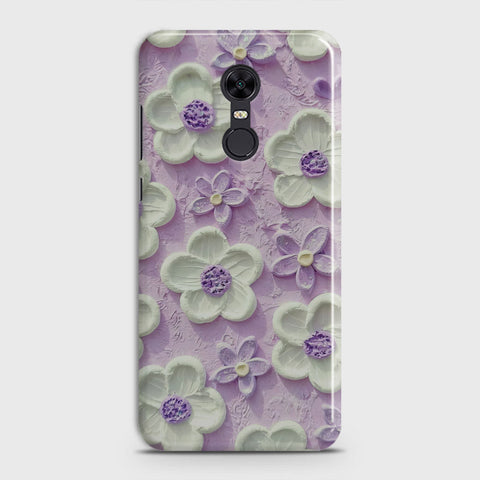 Redmi 5 Plus  Cover - Floral Series - Design 4 - Purple & White - Matte Finish - Snap On Hard Case with LifeTime Colors Guarantee