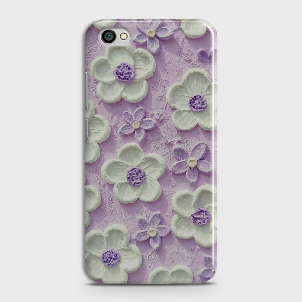Xiaomi Redmi Note 5A Without Sensor Cover - Floral Series - Design 4 - Purple & White - Matte Finish - Snap On Hard Case with LifeTime Colors Guarantee