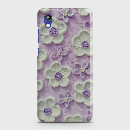 Honor 8S Cover - Floral Series - Design 4 - Purple & White - Matte Finish - Snap On Hard Case with LifeTime Colors Guarantee