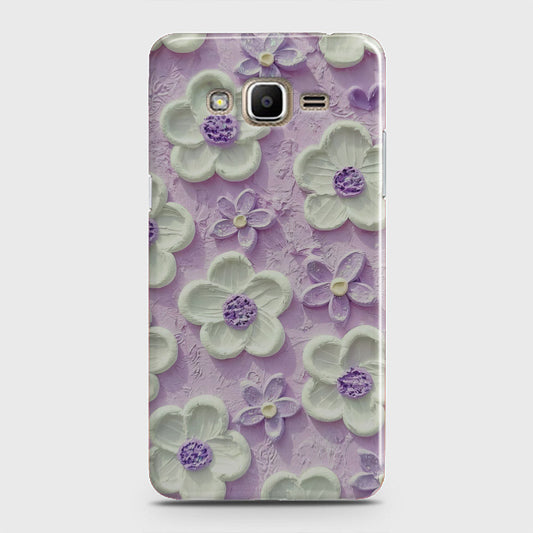 Samsung Galaxy J7 Core Cover - Floral Series - Design 4 - Purple & White - Matte Finish - Snap On Hard Case with LifeTime Colors Guarantee