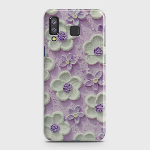 Samsung Galaxy A8 Star Cover - Floral Series - Design 4 - Purple & White - Matte Finish - Snap On Hard Case with LifeTime Colors Guarantee