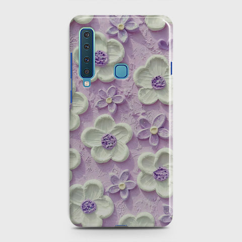 Samsung Galaxy A9 2018 Cover - Floral Series - Design 4 - Purple & White - Matte Finish - Snap On Hard Case with LifeTime Colors Guarantee (Fast Delivery)(FS)