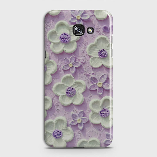 Samsung Galaxy A3 2017 Cover - Floral Series - Design 4 - Purple & White - Matte Finish - Snap On Hard Case with LifeTime Colors Guarantee