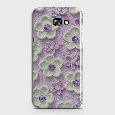 Samsung Galaxy A3 2017 Cover - Floral Series - Design 4 - Purple & White - Matte Finish - Snap On Hard Case with LifeTime Colors Guarantee