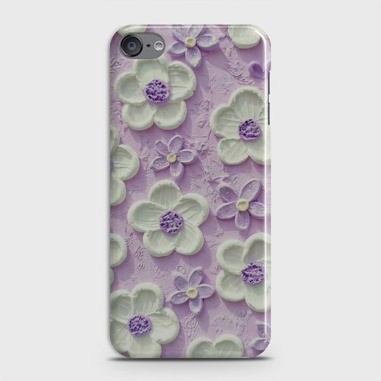 iPod Touch 6 Cover - Floral Series - Design 4 - Purple & White - Matte Finish - Snap On Hard Case with LifeTime Colors Guarantee