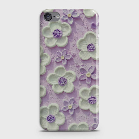 iPod Touch 6 Cover - Floral Series - Design 4 - Purple & White - Matte Finish - Snap On Hard Case with LifeTime Colors Guarantee