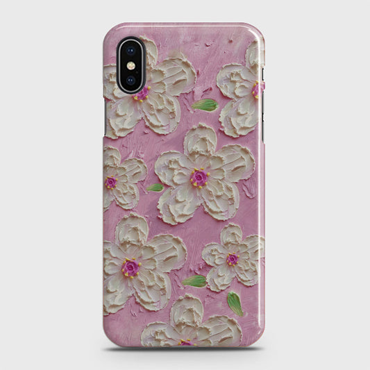 iPhone XS Cover - Floral Series - Design 5 - Pink & White - Matte Finish - Snap On Hard Case with LifeTime Colors Guarantee