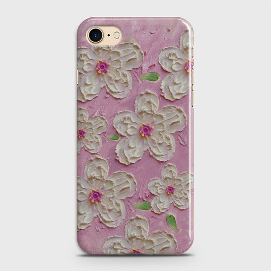 iPhone 8 Cover - Floral Series - Design 5 - Pink & White - Matte Finish - Snap On Hard Case with LifeTime Colors Guarantee