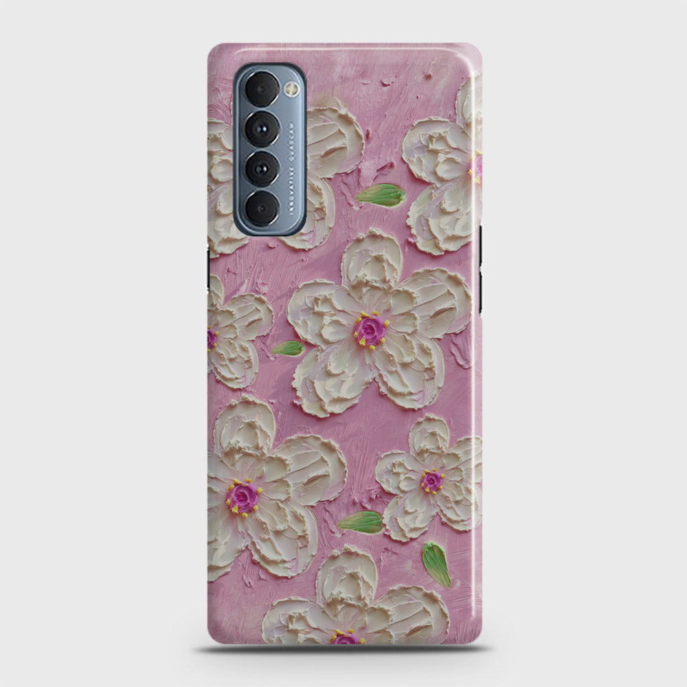 Oppo Reno 4 Pro 4G Cover - Floral Series - Design 5 - Pink & White - Matte Finish - Snap On Hard Case with LifeTime Colors Guarantee