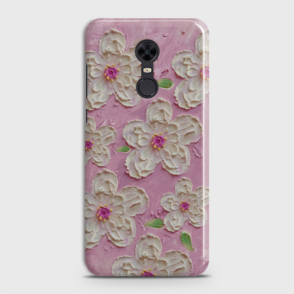 Redmi 5 Plus  Cover - Floral Series - Design 5 - Pink & White - Matte Finish - Snap On Hard Case with LifeTime Colors Guarantee