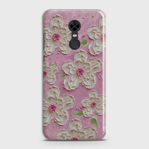 Redmi 5 Plus  Cover - Floral Series - Design 5 - Pink & White - Matte Finish - Snap On Hard Case with LifeTime Colors Guarantee