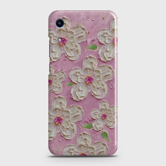 Honor 8A Without Sensor Cut Cover - Floral Series - Design 5 - Pink & White - Matte Finish - Snap On Hard Case with LifeTime Colors Guarantee