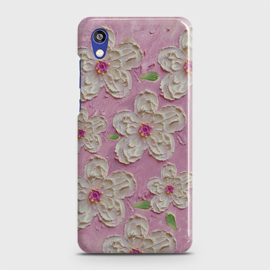 Honor 8S Cover - Floral Series - Design 5 - Pink & White - Matte Finish - Snap On Hard Case with LifeTime Colors Guarantee