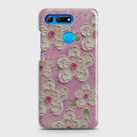 Huawei Honor View 20 Cover - Floral Series - Design 5 - Pink & White - Matte Finish - Snap On Hard Case with LifeTime Colors Guarantee
