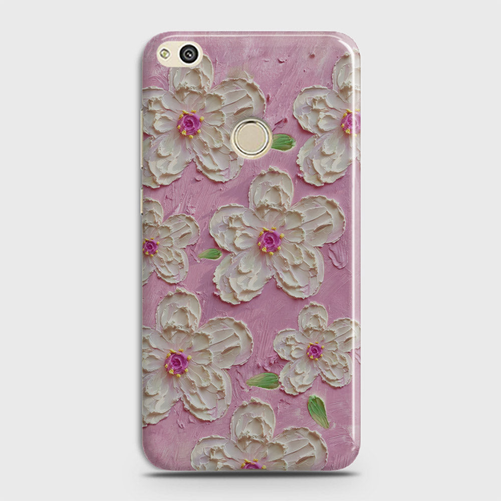 Huawei Honor 8C Cover - Floral Series - Design 5 - Pink & White - Matte Finish - Snap On Hard Case with LifeTime Colors Guarantee