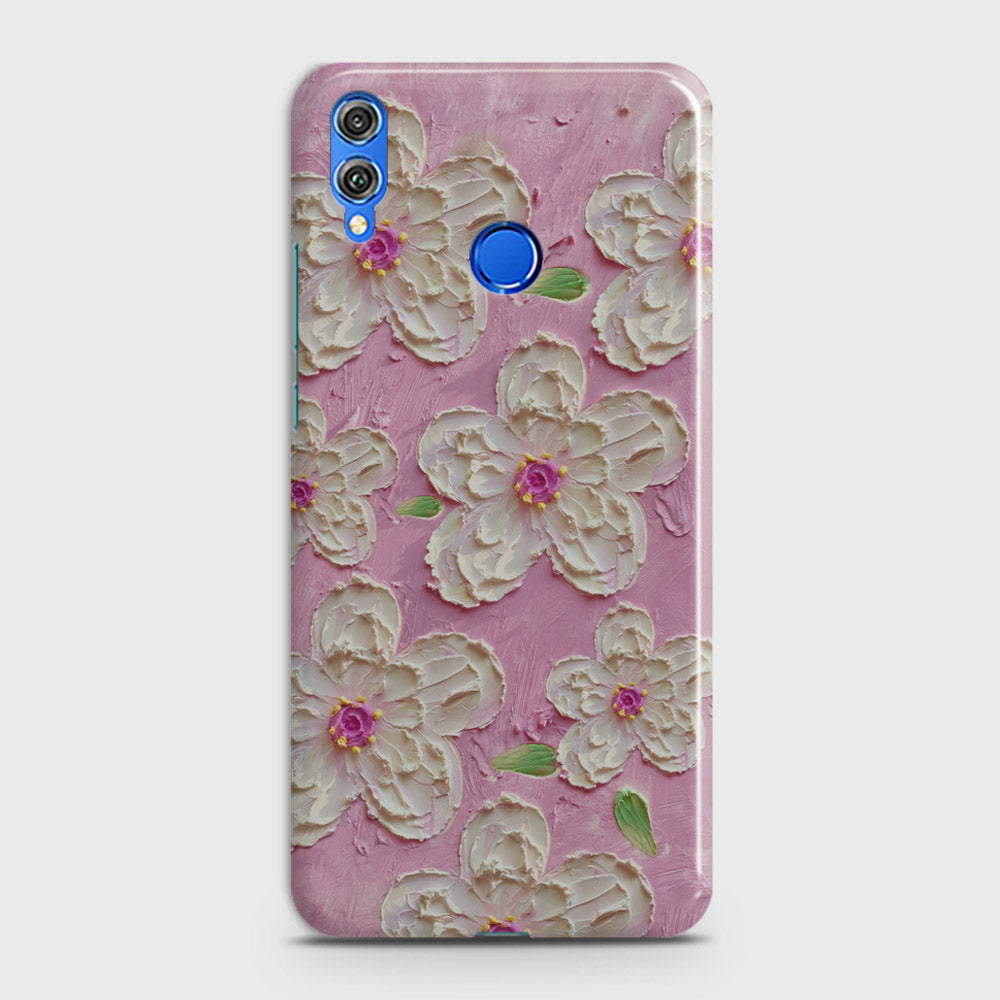 Huawei Honor Play Cover - Floral Series - Design 5 - Pink & White - Matte Finish - Snap On Hard Case with LifeTime Colors Guarantee