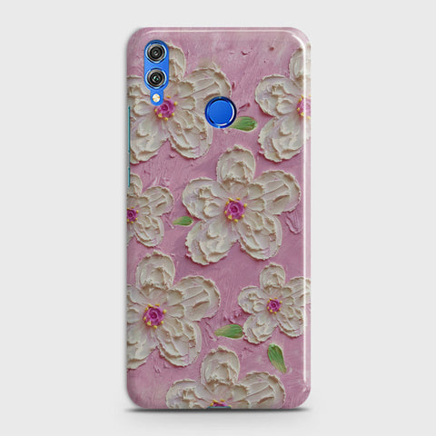 Huawei Honor Play Cover - Floral Series - Design 5 - Pink & White - Matte Finish - Snap On Hard Case with LifeTime Colors Guarantee