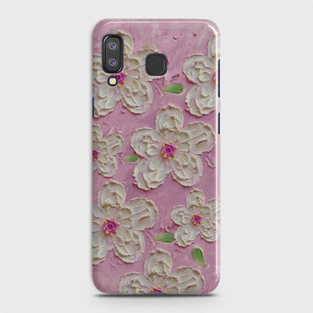 Samsung Galaxy A9 Star Cover - Floral Series - Design 5 - Pink & White - Matte Finish - Snap On Hard Case with LifeTime Colors Guarantee