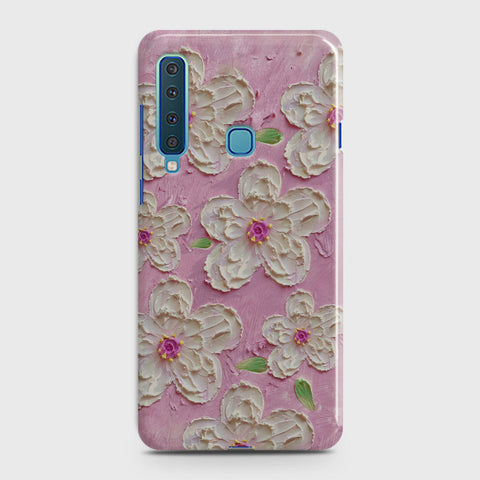 Samsung Galaxy A9 2018 Cover - Floral Series - Design 5 - Pink & White - Matte Finish - Snap On Hard Case with LifeTime Colors Guarantee