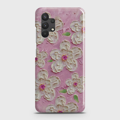 Samsung Galaxy A32 Cover - Floral Series - Design 5 - Pink & White - Matte Finish - Snap On Hard Case with LifeTime Colors Guarantee (Fast Delivery)