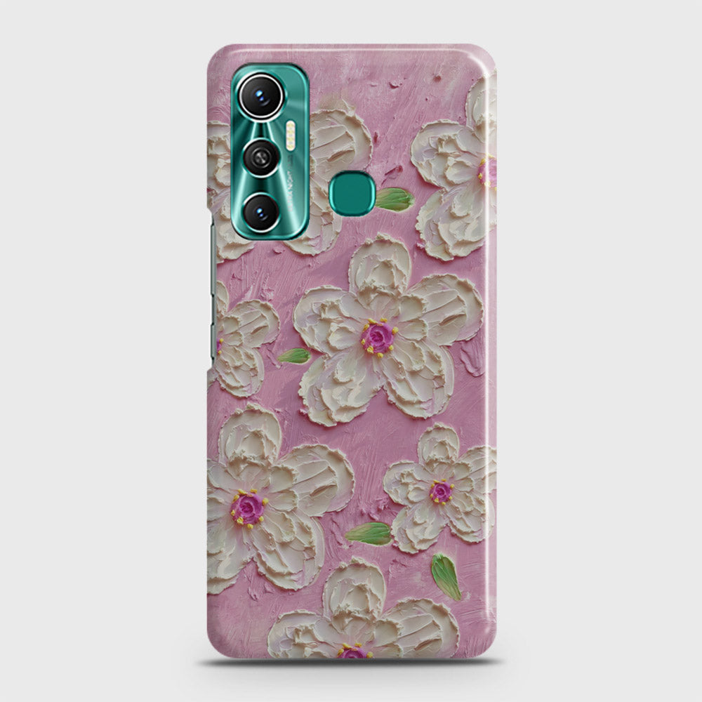 Infinix Hot 11 Cover - Floral Series - Design 5 - Pink & White - Matte Finish - Snap On Hard Case with LifeTime Colors Guarantee