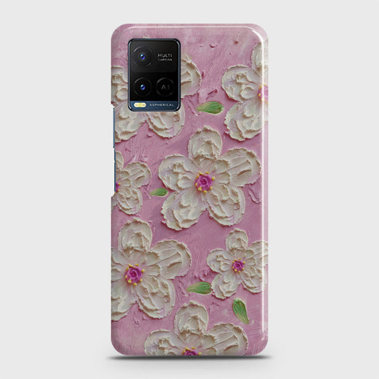 Vivo Y21 Cover - Floral Series - Design 5 - Pink & White - Matte Finish - Snap On Hard Case with LifeTime Colors Guarantee (Fast Delivery)