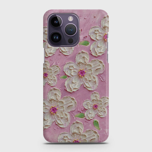 iPhone 14 Pro Cover - Floral Series - Design 5 - Pink & White - Matte Finish - Snap On Hard Case with LifeTime Colors Guarantee