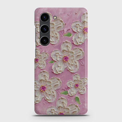 Samsung Galaxy S23 Cover - Floral Series - Design 5 - Pink & White - Matte Finish - Snap On Hard Case with LifeTime Colors Guarantee