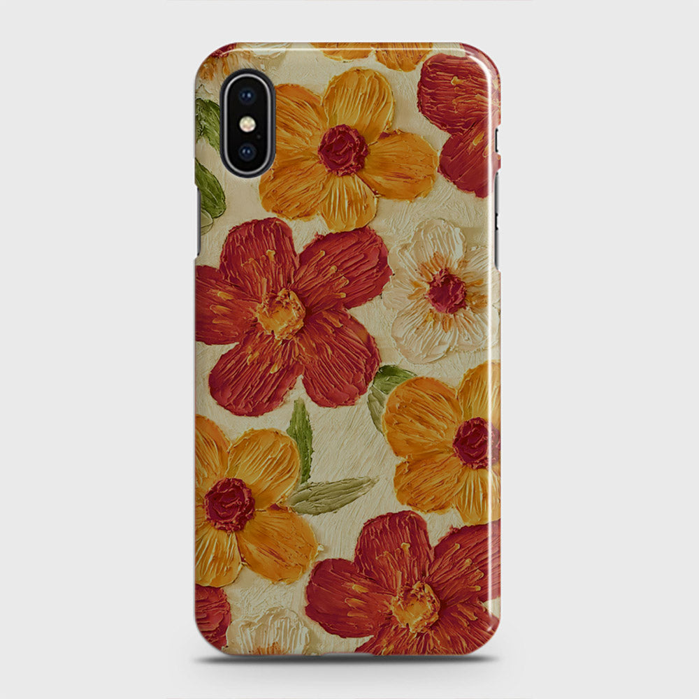 iPhone XS Cover - Floral Series - Design 6 - Red & Orange - Matte Finish - Snap On Hard Case with LifeTime Colors Guarantee