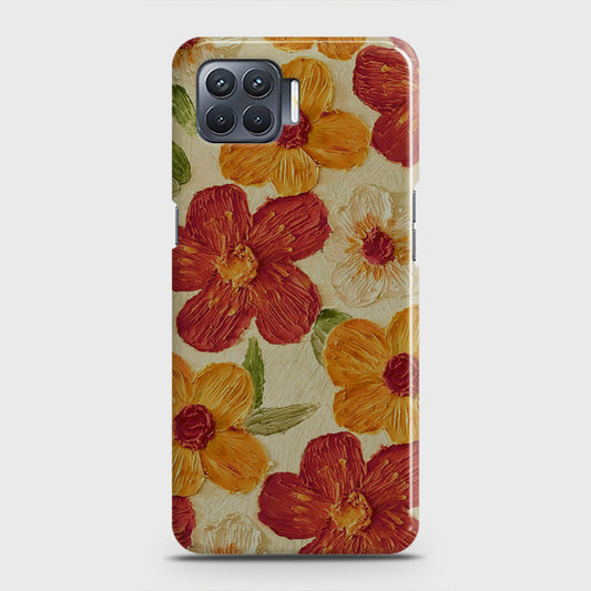 Oppo F17 Pro Cover - Floral Series - Design 6 - Red & Orange - Matte Finish - Snap On Hard Case with LifeTime Colors Guarantee
