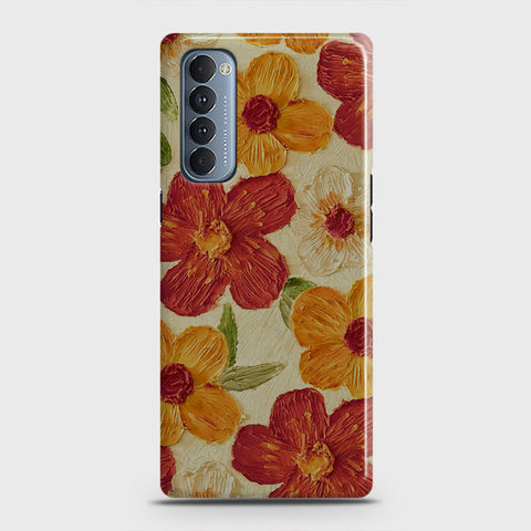 Oppo Reno 4 Pro 4G Cover - Floral Series - Design 6 - Red & Orange - Matte Finish - Snap On Hard Case with LifeTime Colors Guarantee
