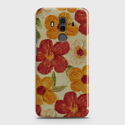 Huawei Mate 10 Pro Cover - Floral Series - Design 6 - Red & Orange - Matte Finish - Snap On Hard Case with LifeTime Colors Guarantee