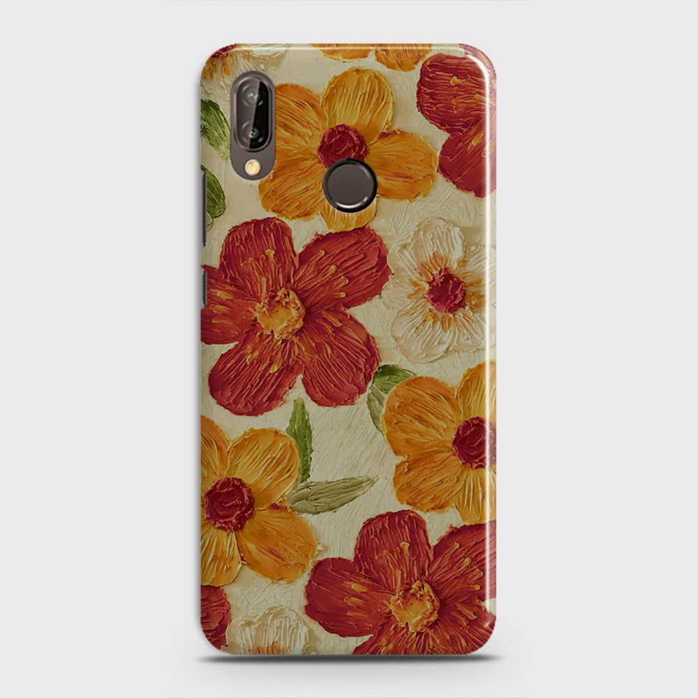Huawei P20 Lite Cover - Floral Series - Design 6 - Red & Orange - Matte Finish - Snap On Hard Case with LifeTime Colors Guarantee