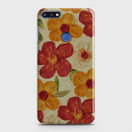 Honor 7A Cover - Floral Series - Design 6 - Red & Orange - Matte Finish - Snap On Hard Case with LifeTime Colors Guarantee