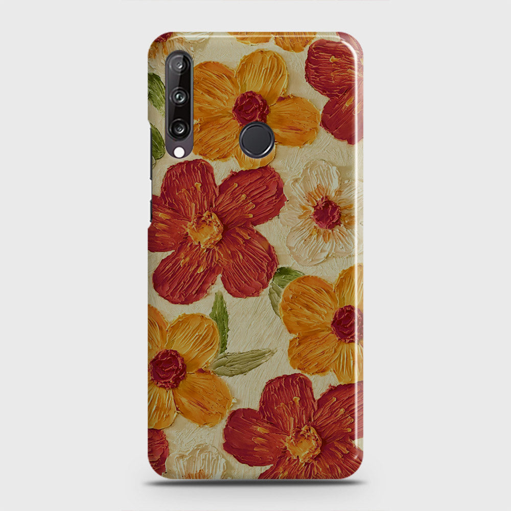 Huawei Y7p  Cover - Floral Series - Design 6 - Red & Orange - Matte Finish - Snap On Hard Case with LifeTime Colors Guarantee