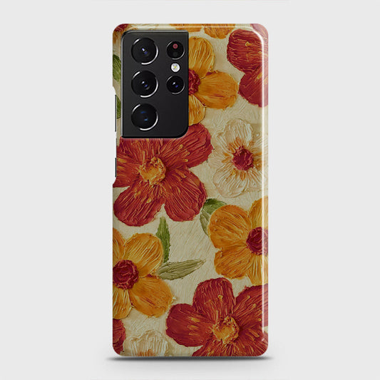Samsung Galaxy S21 Ultra 5G Cover - Floral Series - Design 6 - Red & Orange - Matte Finish - Snap On Hard Case with LifeTime Colors Guarantee