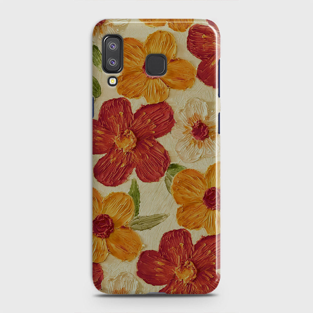 Samsung Galaxy A9 Star Cover - Floral Series - Design 6 - Red & Orange - Matte Finish - Snap On Hard Case with LifeTime Colors Guarantee