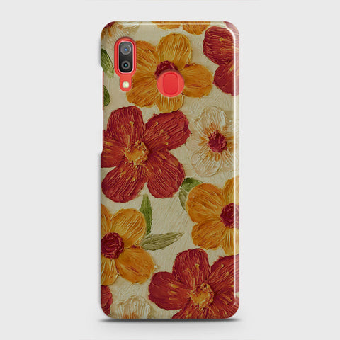 Samsung Galaxy A30 Cover - Floral Series - Design 6 - Red & Orange - Matte Finish - Snap On Hard Case with LifeTime Colors Guarantee