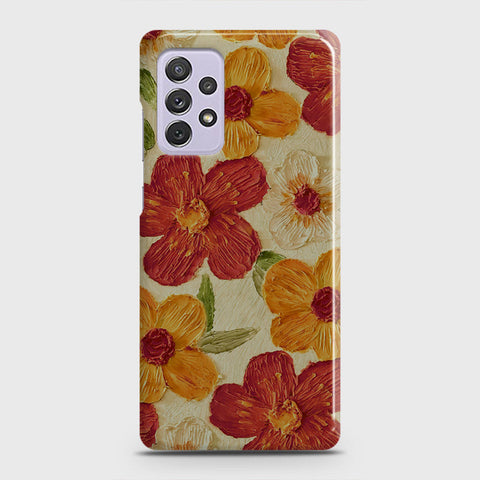 Samsung Galaxy A72 Cover - Floral Series - Design 6 - Red & Orange - Matte Finish - Snap On Hard Case with LifeTime Colors Guarantee