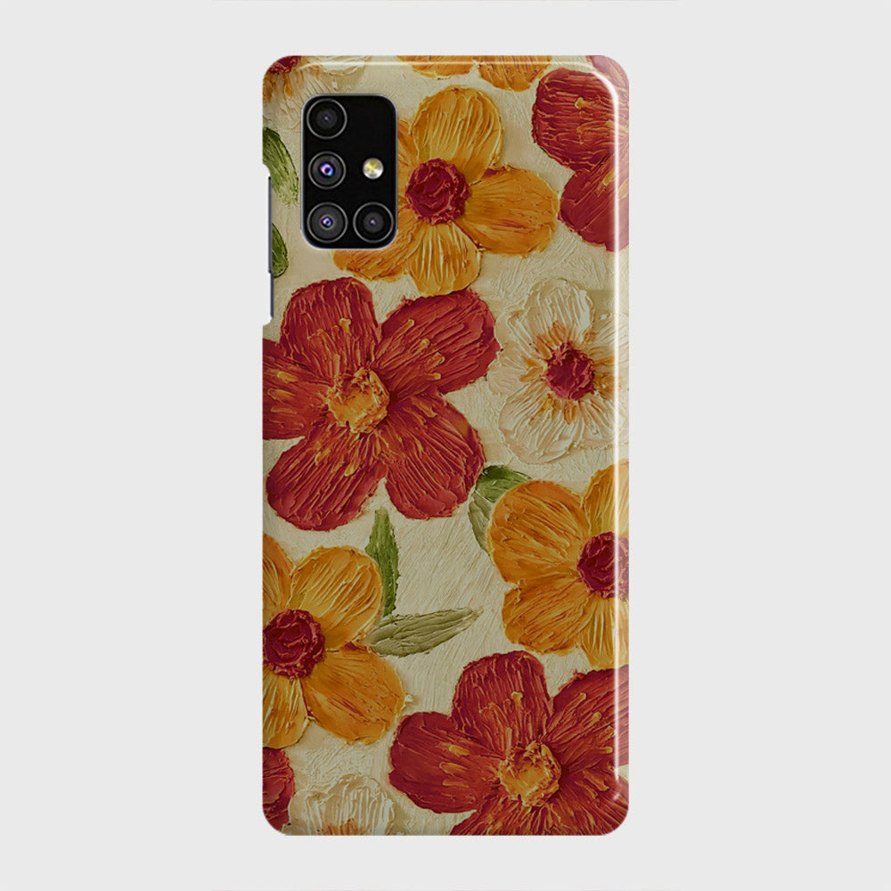 Samsung Galaxy M51 Cover - Floral Series - Design 6 - Red & Orange - Matte Finish - Snap On Hard Case with LifeTime Colors Guarantee