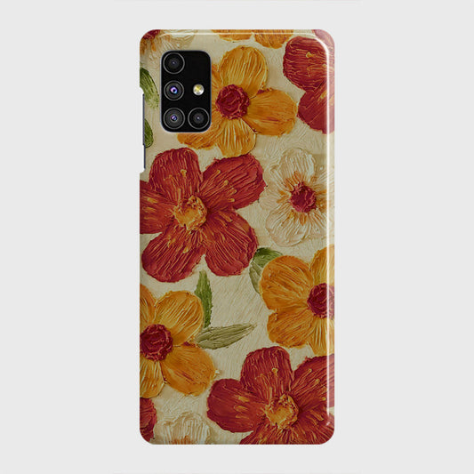 Samsung Galaxy M51 Cover - Floral Series - Design 6 - Red & Orange - Matte Finish - Snap On Hard Case with LifeTime Colors Guarantee