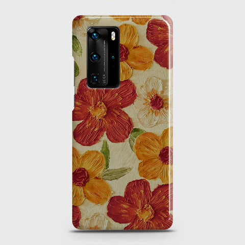 Huawei P40 Pro Cover - Floral Series - Design 6 - Red & Orange - Matte Finish - Snap On Hard Case with LifeTime Colors Guarantee