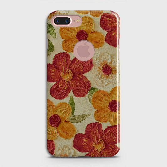 iPhone 8 / 7 Logo Cover - Floral Series - Design 6 - Red & Orange - Matte Finish - Snap On Hard Case with LifeTime Colors Guarantee