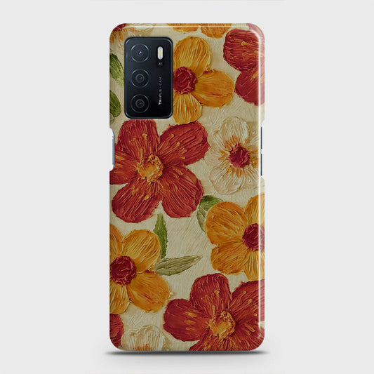 Oppo A16 Cover - Floral Series - Design 6 - Red & Orange - Matte Finish - Snap On Hard Case with LifeTime Colors Guarantee (Fast Delivery)
