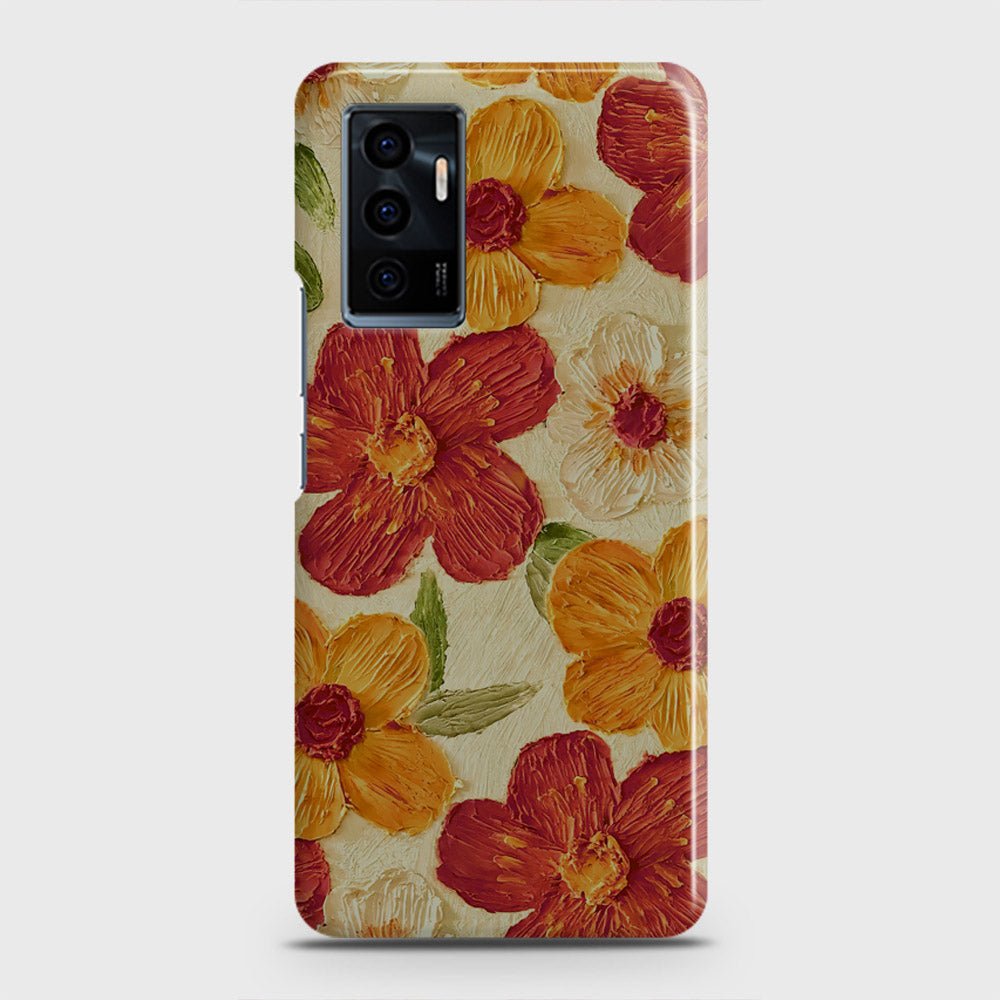 Vivo V23e Cover - Floral Series - Design 6 - Red & Orange - Matte Finish - Snap On Hard Case with LifeTime Colors Guarantee
