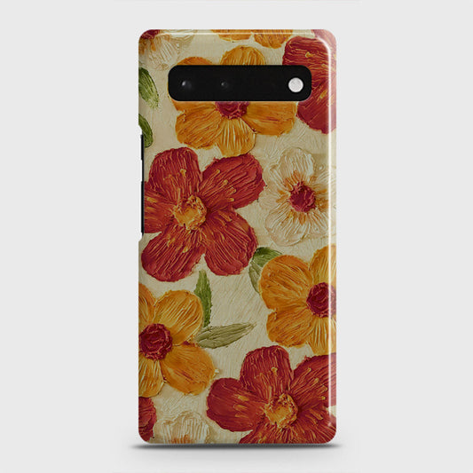 Google Pixel 6 Cover - Floral Series - Design 6 - Red & Orange - Matte Finish - Snap On Hard Case with LifeTime Colors Guarantee