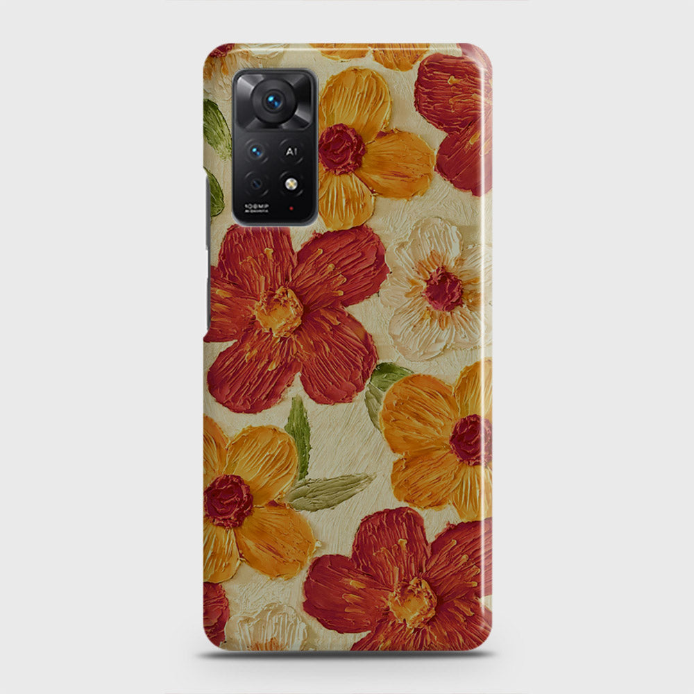 Xiaomi Redmi Note 11 Cover - Floral Series - Design 6 - Red & Orange - Matte Finish - Snap On Hard Case with LifeTime Colors Guarantee (Fast Delivery)(FS)