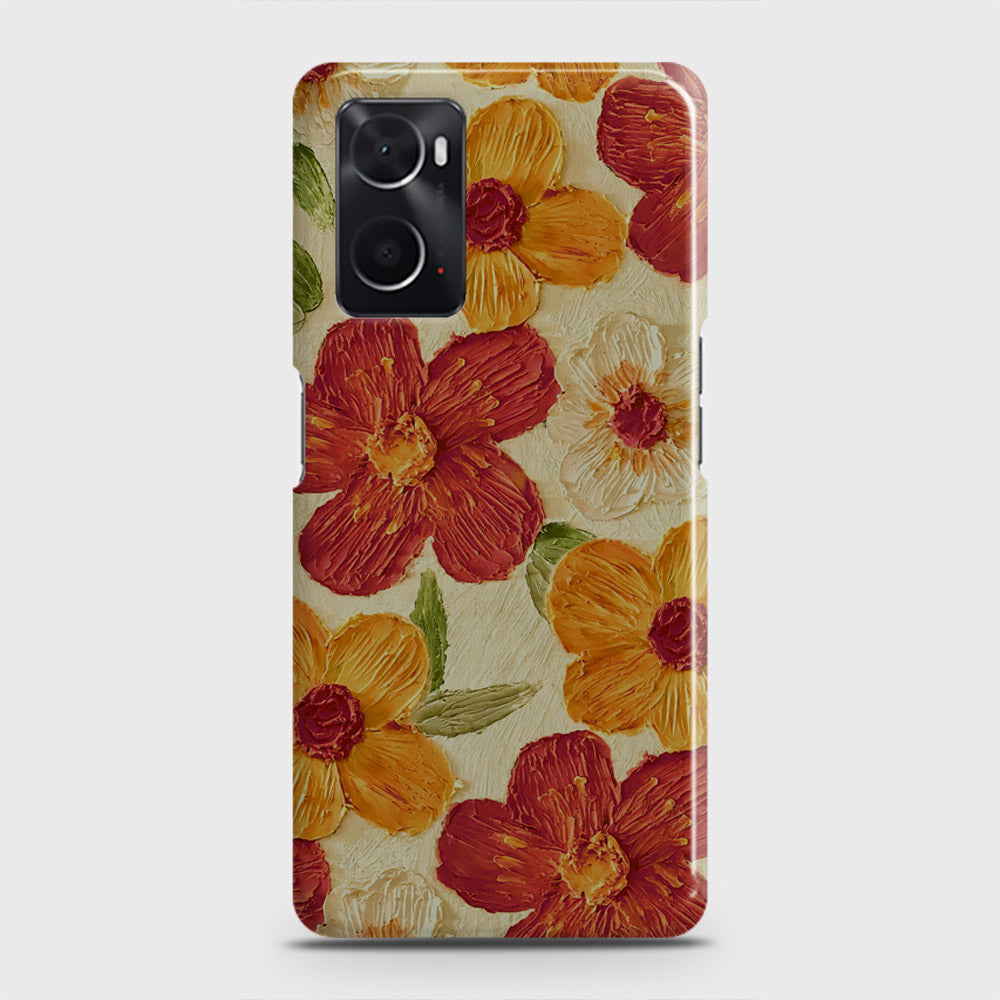 Oppo A36 Cover - Floral Series - Design 6 - Red & Orange - Matte Finish - Snap On Hard Case with LifeTime Colors Guarantee