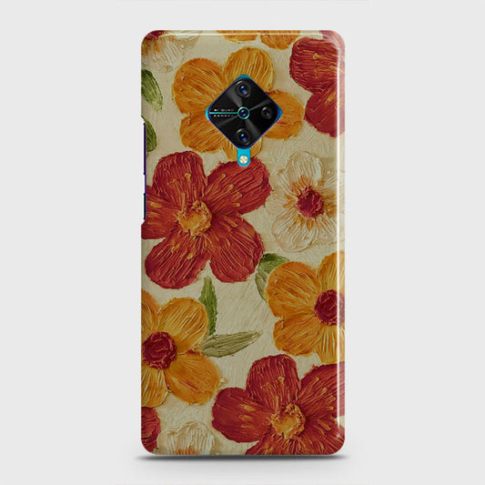 Vivo Y51 (2020 September)  Cover - Floral Series - Design 6 - Red & Orange - Matte Finish - Snap On Hard Case with LifeTime Colors Guarantee